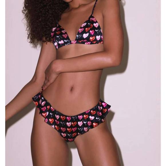 NEW FLEUR DU MAL luxe flutter panty in heartbreaker print - Picture 1 of 3